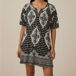 Talbots Black and White Patterned Dress